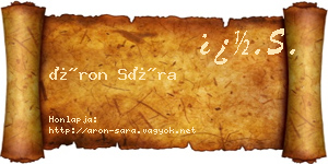 Áron Sára névjegykártya
