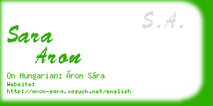 sara aron business card