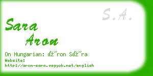 sara aron business card